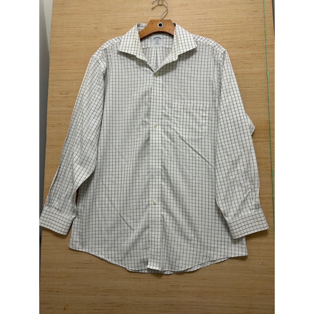 Brooks Brothers‎ Mens Slim Fit Non Iron Dress Shirt 16 2/3 346 Windowpane Check